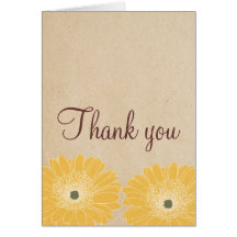 Delicate Daisies Thank You Card, Yellow