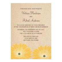 Delicate Daisies Wedding Invitation, Yellow