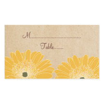Delicate Daisies Wedding Place Card, Yellow Business Cards
