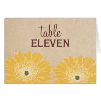Delicate Daisies Wedding Table Card, Yellow cards