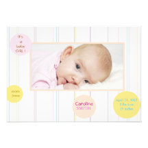 Delicate Daughter -baby announcement card