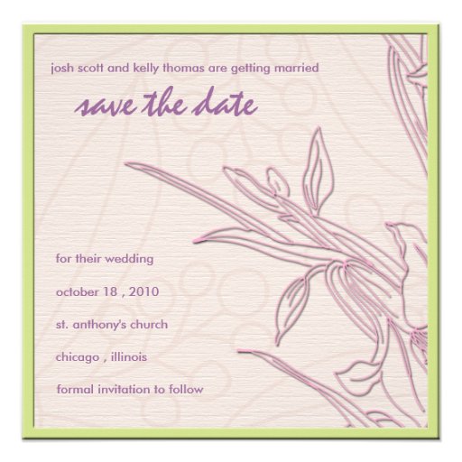 Delicate floral save the date invitation