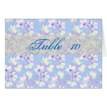 Delicate Flowery and lace Wedding Seating Card