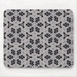 Delicate lace fabric pattern in black & white mousepads