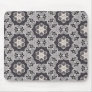 Delicate lace fabric pattern in black & white mousepads