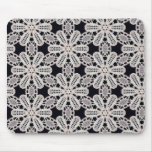 Delicate lace fabric patterns in black & white mousepads