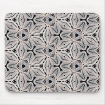 Delicate lace fabric patterns in black & white mouse mat