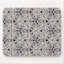 Delicate lace fabric patterns in black & white mouse mat