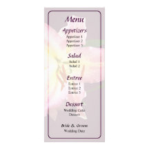 Delicate Pink Lilies Wedding Menu Personalized Rack Card