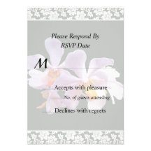 Delicate Pink Orchids Wedding Invitation