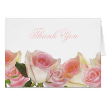 Delicate Pink Rose Thank You Cards