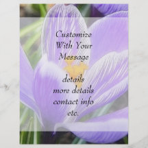 Delicate Purple Striped Crocus Flyer Design