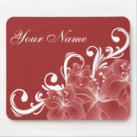 Delicate Red and White Flowers Mousepad