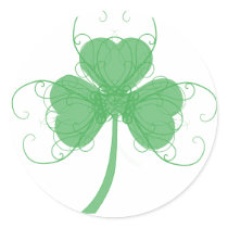 Delicate Shamrock Round Sticker