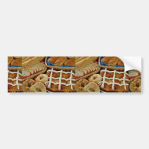Delicious Baked goods: bagels, rolls, hot crossed Bumper Sticker