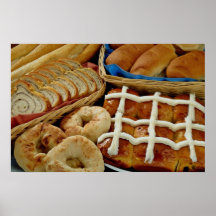Delicious Baked goods: bagels, rolls, hot crossed Poster