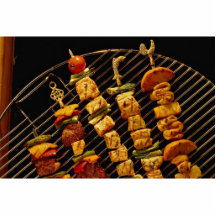 Delicious Kebobs on grill Photo Sculptures