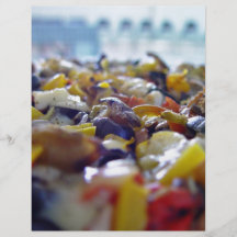 Delicious pizza with colourful toppings full color flyer