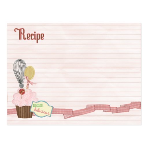 delicious recipe card post cards