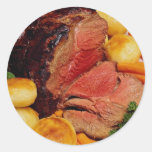 Delicious Roast beef Round Stickers