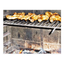 Delicious Roasted Chicken Above The Fire Post Cards