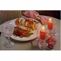 Delicious Romantic candlelight supper Photo Cutout