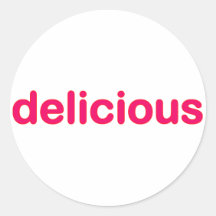 delicious round sticker