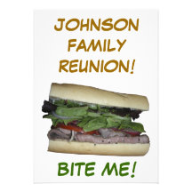Delicious Sandwich! Bite me! Custom Invitations