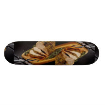 Delicious Sliced pork roast Skate Board