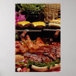 Delicious Spareribs, chicken, wieners and burgers Print