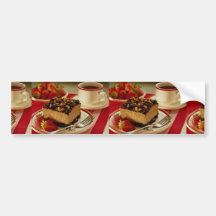 Delicious Strawberries and cake Bumper Sticker