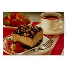 Delicious Strawberries and cake Greeting Card