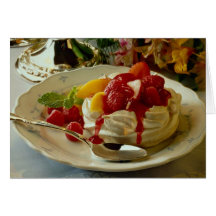 Delicious Strawberry, raspberry, peach shortcake Card