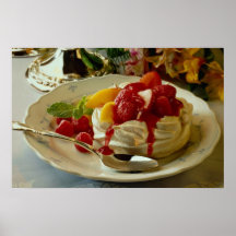 Delicious Strawberry, raspberry, peach shortcake Print