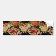 Delicious Styled platters of fish with poinsettia Bumper Sticker