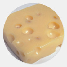 Delicious Swiss cheese Round Stickers