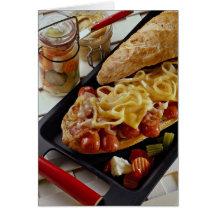 Delicious Wieners, onions and bacon on a sub bun Cards