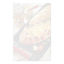 Delicious Wieners, onions and bacon on a sub bun Stationery Design