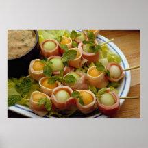 Delicious Wrapped melon ball salad Print