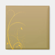Delightful golden yellow swirl Christmas gift Fridge Magnets