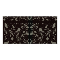 Delightful light brown damask photo greeting card
