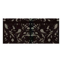 Delightful light brown damask rack card template