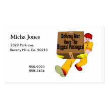 Delivery Men Have The Biggest Packages Business Card Template