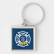 Délivrance jaune de camion de pompiers porte-clef