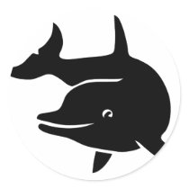 delphin delfin dolphin flipper whale runder aufkleber