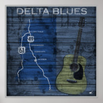 Delta Blues Grunge Blues Highway Poster