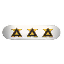 Delta Chi Badge Gold Skateboard Deck