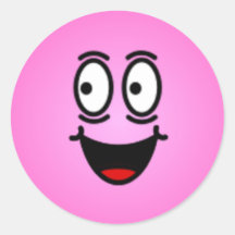 Deluxe Silly Smiley faces Round Sticker