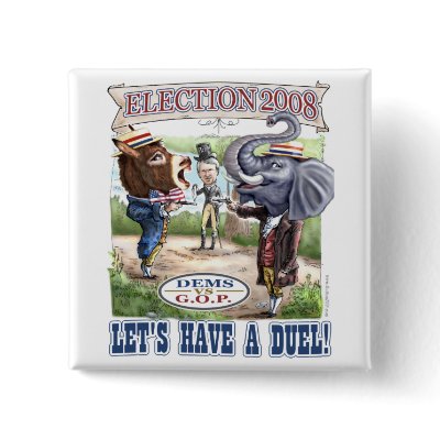 Dem Donkey vs GOP Elephant Button  by buttonZup