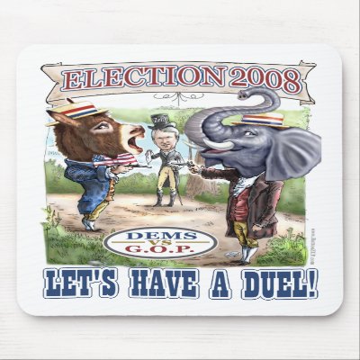 Dem Donkey vs GOP Elephant Mousepad by buttonZup